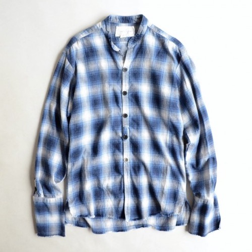 GREG LAUREN スタンドカラーチェックフランネルシャツ (Flannel Studio Shirts)