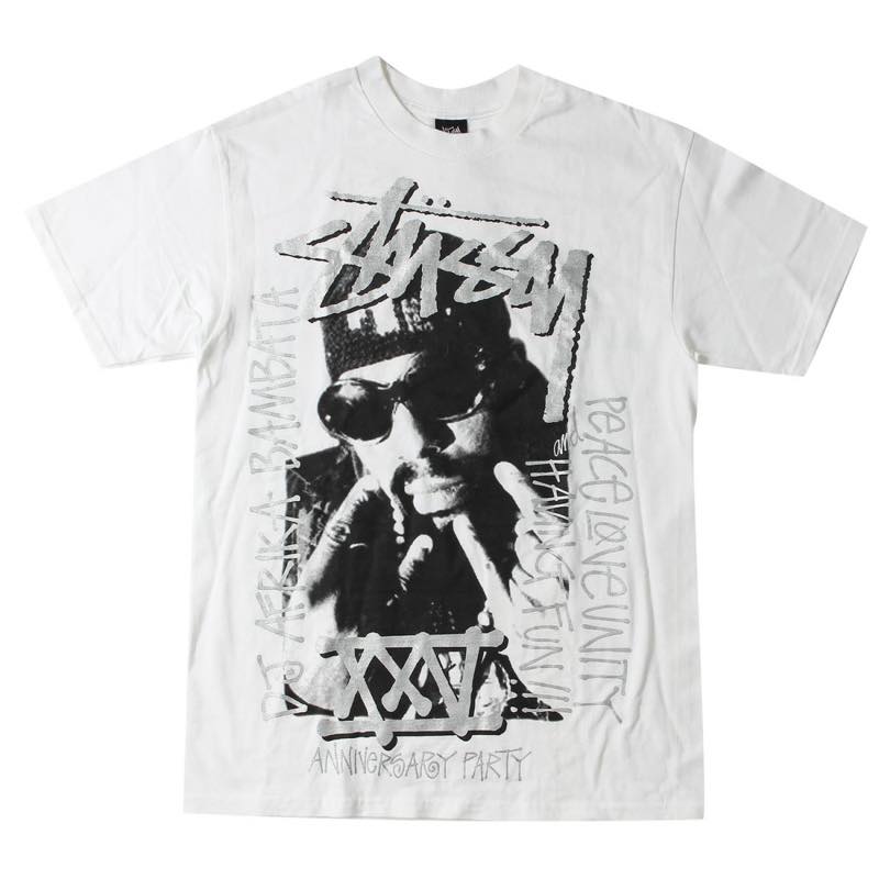 STUSSY  非売品 LA限定 25周年記念 ×Afrika Bambaataa×NIKE モノクロフォトTシャツ
